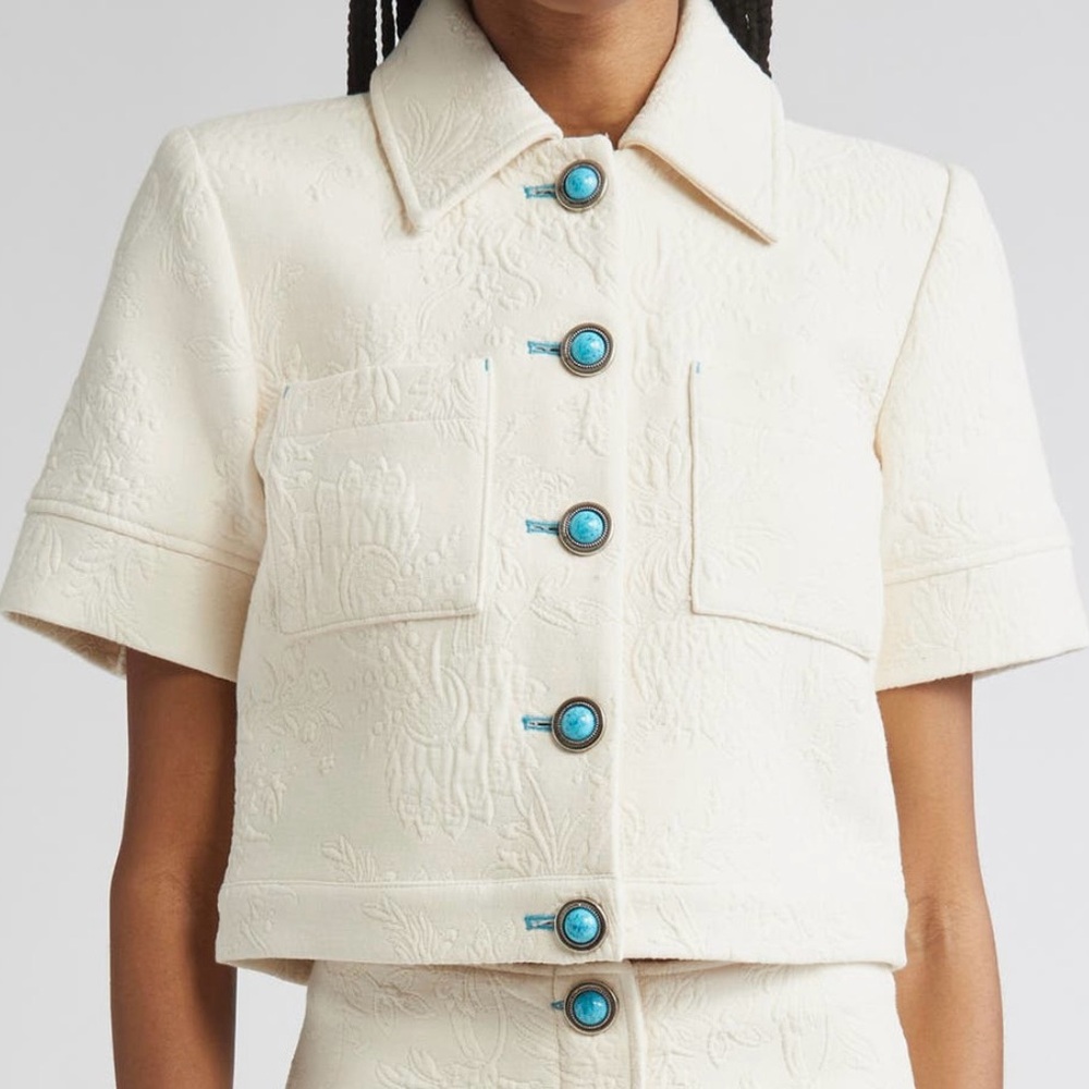L’Agence Chita crop short sleeve jacket